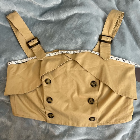 NWT Eva Franco Trench Buttoned Blouse 16W US/20W UK Khacki Anthropologie Plus - Picture 12 of 14